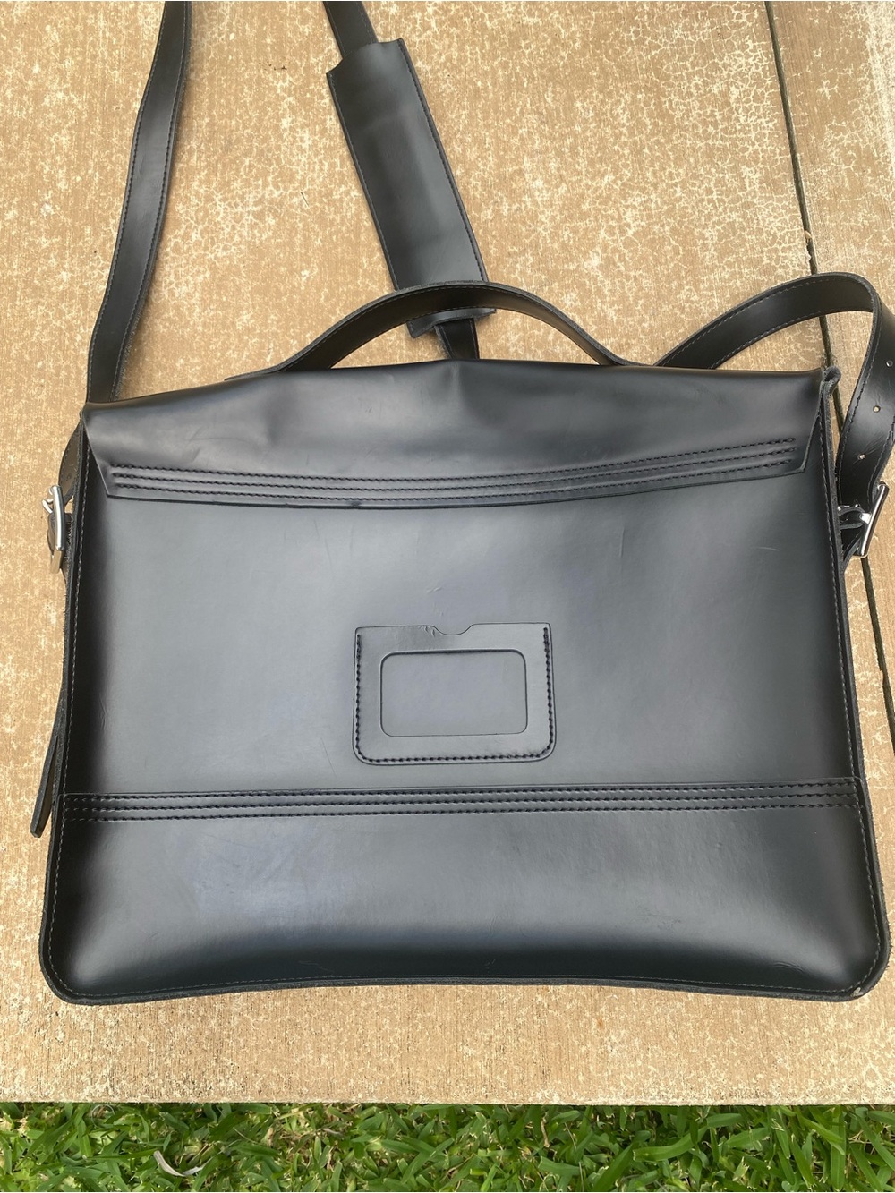 Dr. Martens Laptop Black Leather Messenger Bag with Top Handle 14”x12” - Picture 6 of 13